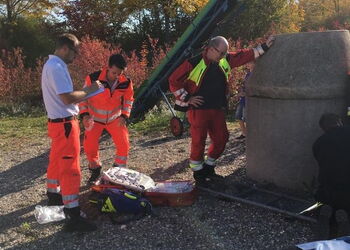 Aufräumarbeiten nach der Einsatzübung