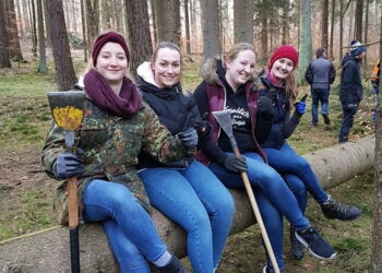 Unser Maibaum ist zu Fall gebracht